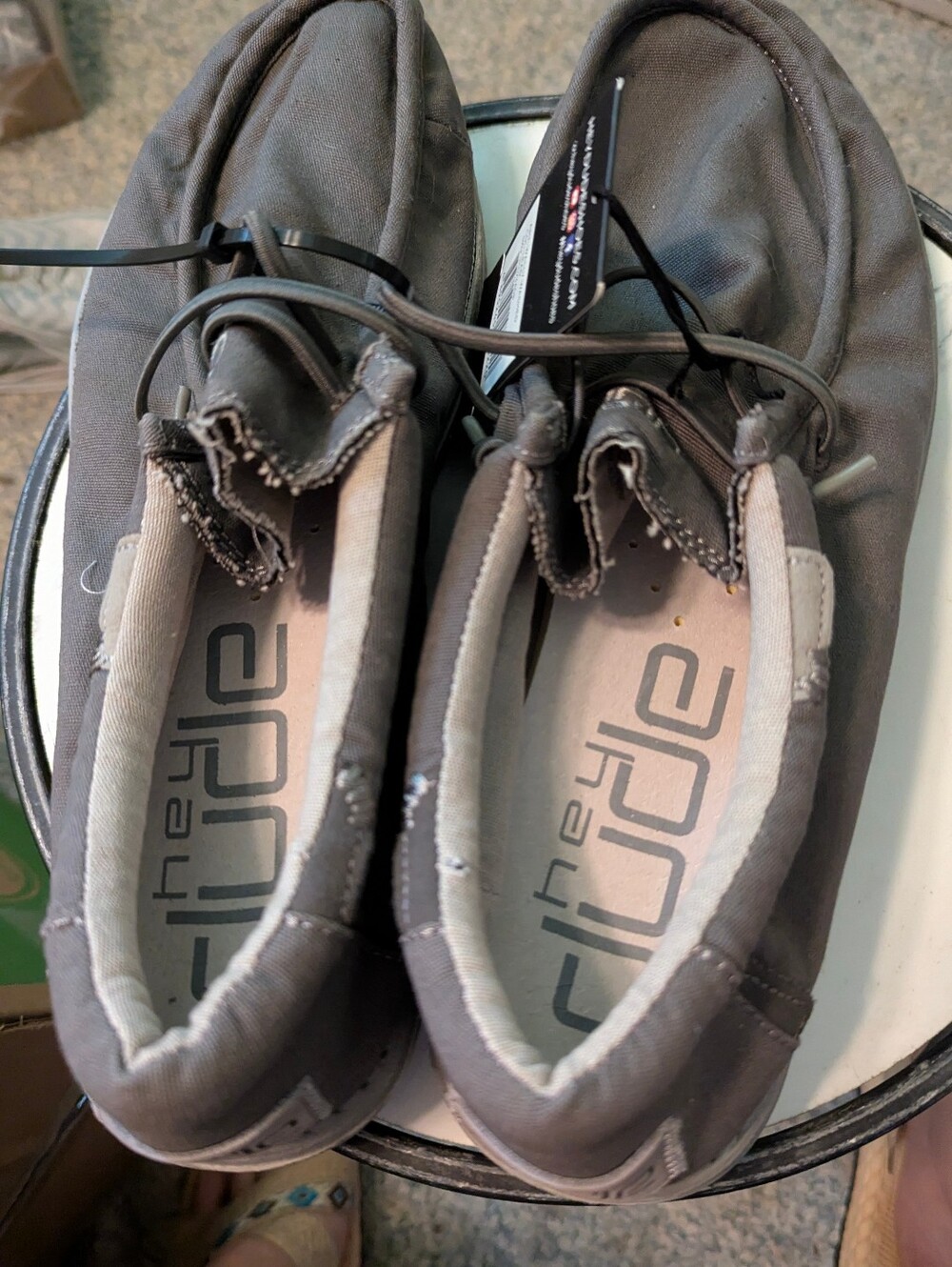 NWT Mens Hey Dude Dk Grey Lead Wally Washed Shoes Sz 11